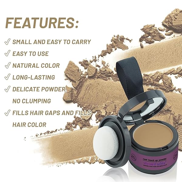BRIMFULITE HAIRLINE POWDER FOR WOMEN, INSTANT COVERING ROOT COVER UP POWDER, STAIN-PROOF & WINDPROOF, MEDIUM BLONDE, 0.14 OZ.