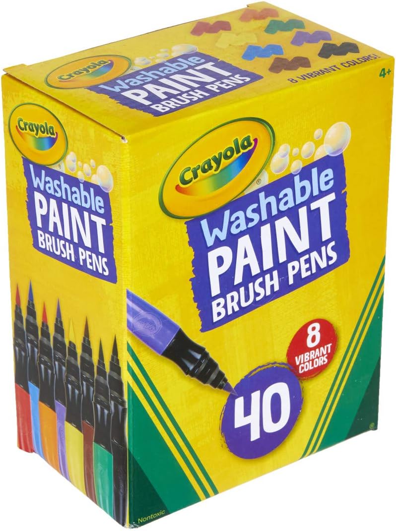 Crayola Paint Brush Pens, Washable Paints, 8 Colors, 40 Count: Toys & Games