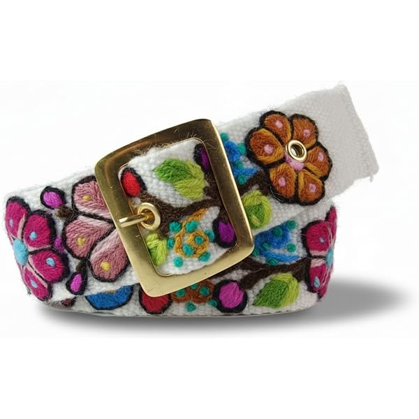 KVR Cotton Jacquard floral Designer waist belt fashion 
