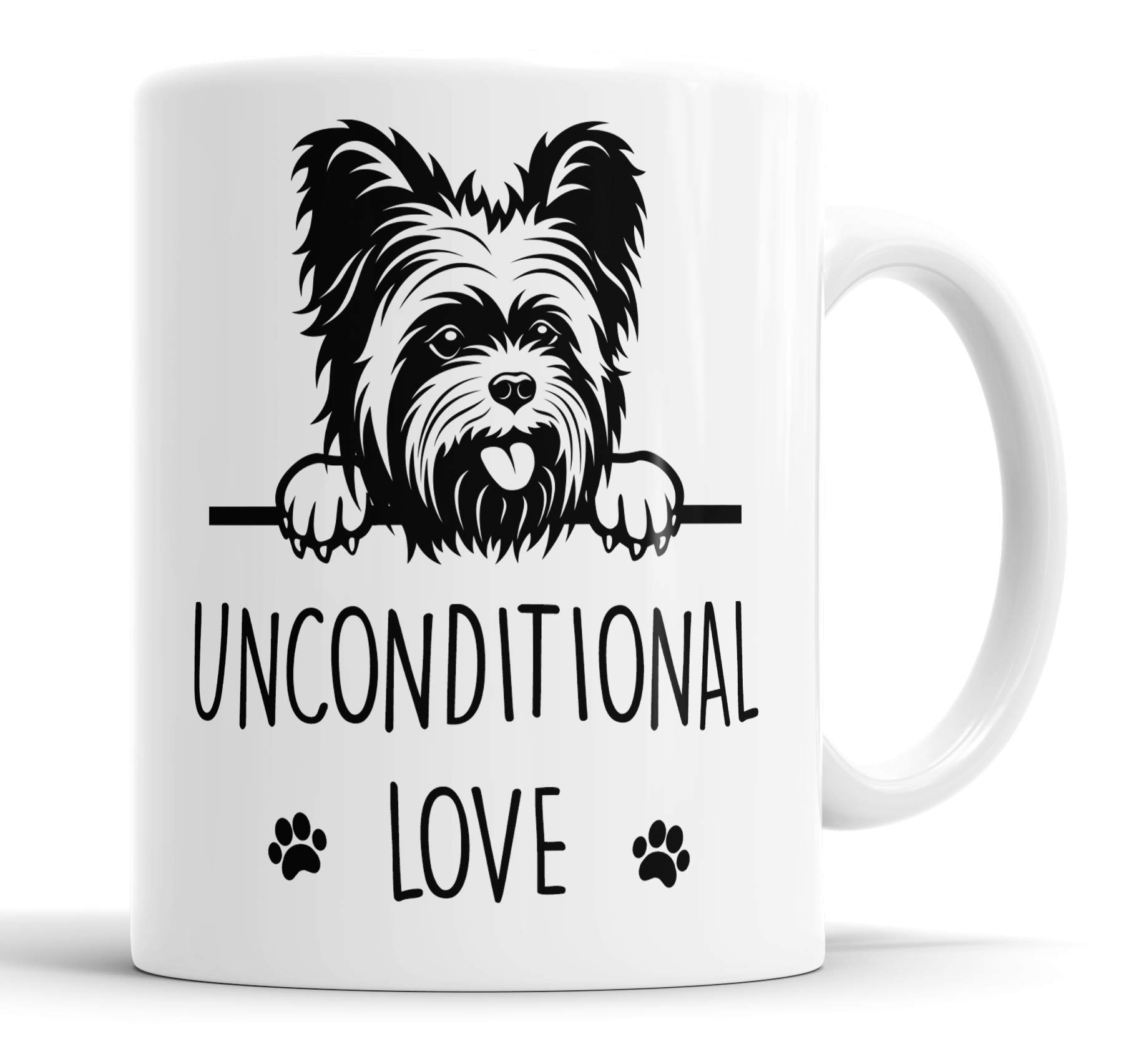 Faithful Prints Yorkie Unconditional Love Mug Pet Present Yorkshire Terrier Dog Mum Dad Friend Joke Funny Gift Cup Birthday Christmas, Ceramic Mug