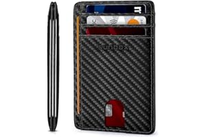 RUNBOX Slim ID Cases Minimalist Front Pocket RFID Blocking Leather Wallets for Men and Women Card Holder Wallets Gifts for men