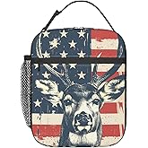 VANZEV Lunch Box for Kids Adults Girls Boys Deer American Flag Lunch Bag Cooler Tote Reusable Insulated Lunch Bag Container Gifts for Office Picnic Travel Work School