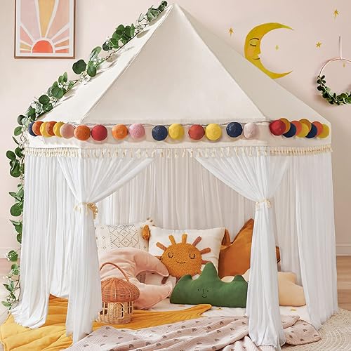Tiny Land Kids Play Tent, Indoor Tent for Girls Playhouse 55
