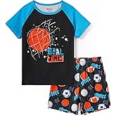 PATPAT Pajamas Sets for Boys Short Sleeve Tops and Shorts Pjs Soft Printing 2 Piece Sleepwear Kids Loose Summer Lounge Wear