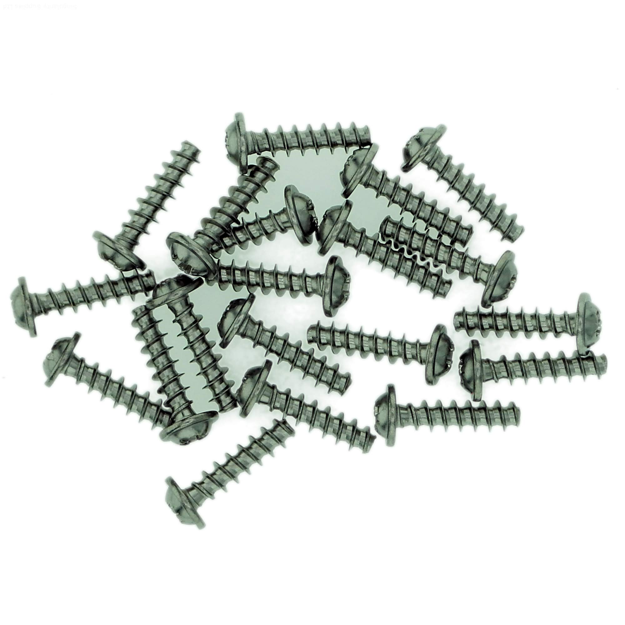 D3 (3mm x 8mm) Pozi Pan Screws for Plastic (Flanged) - Stainless Steel (A2) (Pack of 20)