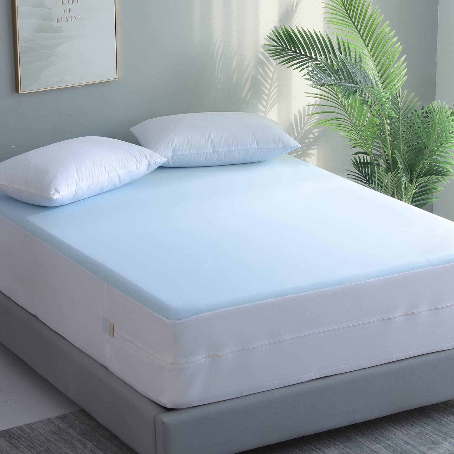 Jet's Home Twin Mattress Encasement - Mattress Protector with Zipper Closure-6 Side Protection Premium & Waterproof Fits 9''-15'' Depth