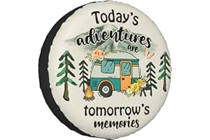 TGKBRMEA Spare Tire Cover for RV Camper Adventure, Weatherproof Universal Wheel Cover for RV Travel Trailer Camper Truck 14inch