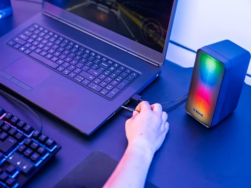 Wezz 2.0 Casse PC Gaming con Illuminazione LED RGB, 12W (6W RMS)
