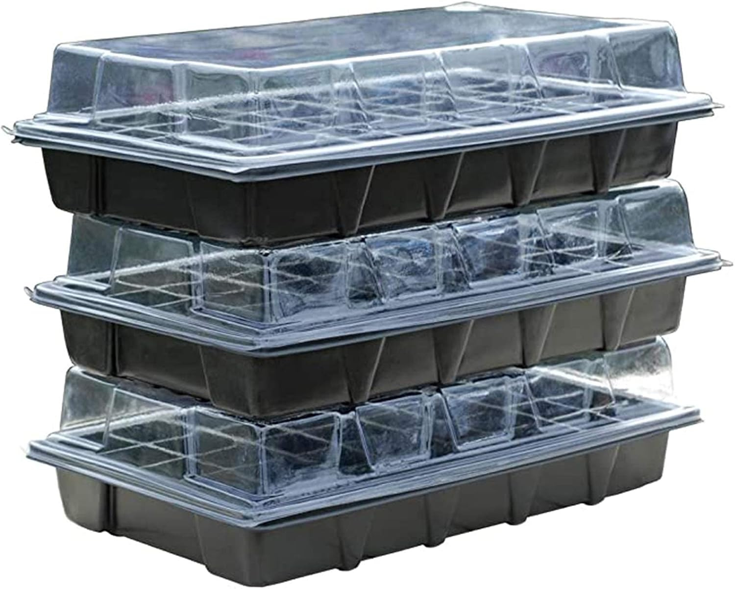 Greenhouse with Transparent Lid for Growing 3Pcs Seedlings, The Plastic Garden Tray, Small Greenhouse, A Moisturizing Incubator, for Interior/balcony (Color : Clear, Size : 54x28x24cm)Product No.:WW-