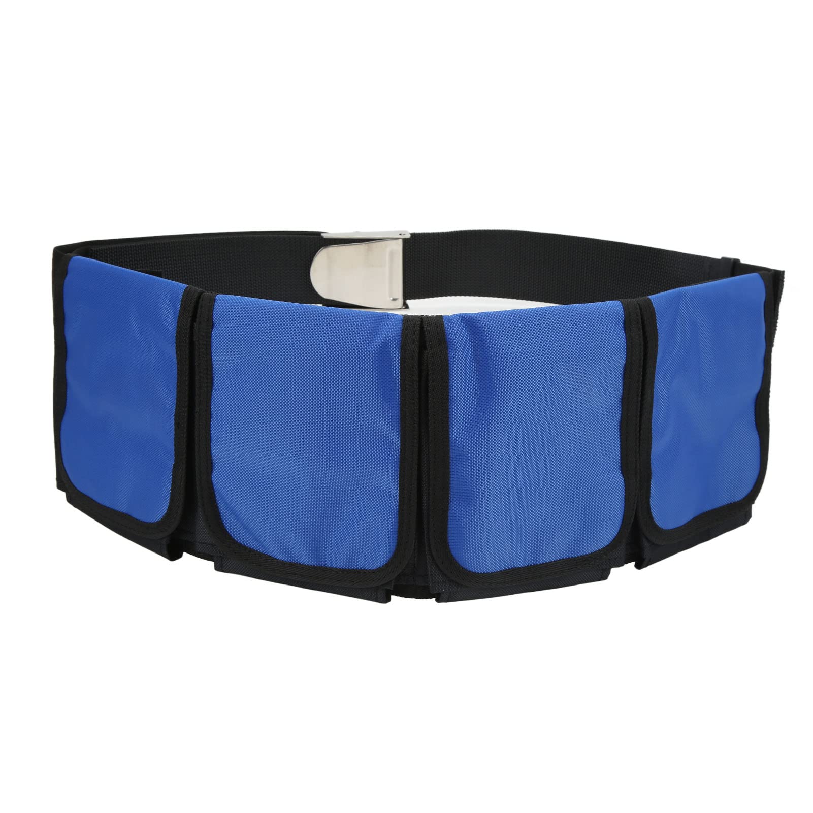 Diving Pocket Weight Belt, Diving Weight Pocket Scuba Weight Pocket 4 Pocket Oxford Cloth Adjustable Diving Pocket Weight Belts with Quick Release Buckle for Diving, Snorkeling, and Freediving(Blue)
