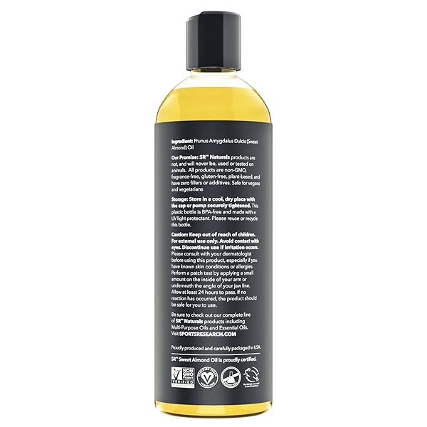 SPORTS RESEARCH SWEET ALMOND MULTI-PURPOSE OIL, 16 FL OZ (473 ML), UNSCENTED, UNISEX-ALL, ALL AGES