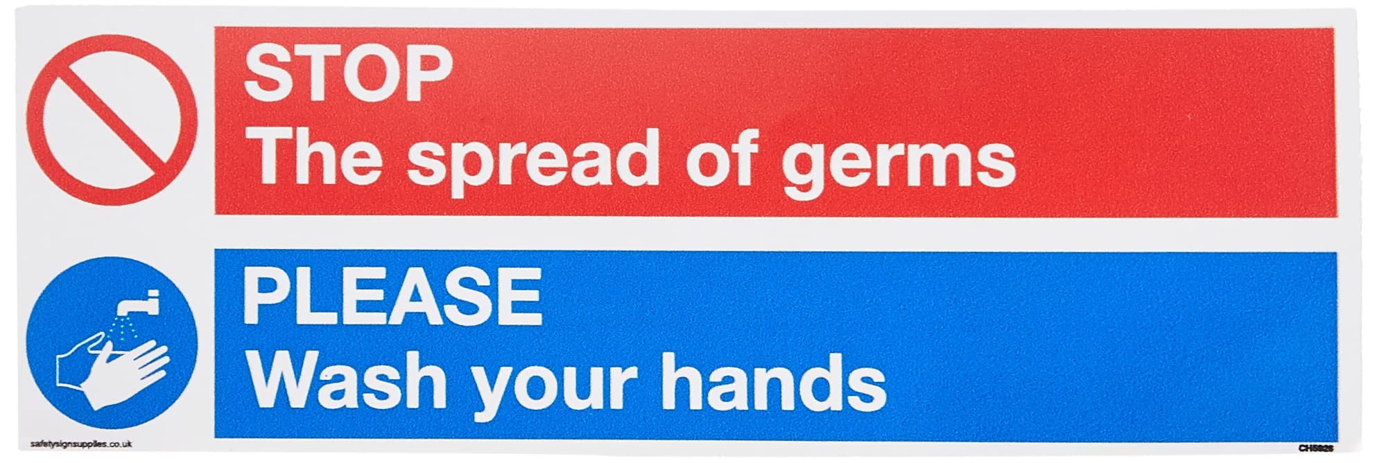 Viking Signs STOP germs PLEASE wash your hands sign - Vinyl/Sticker