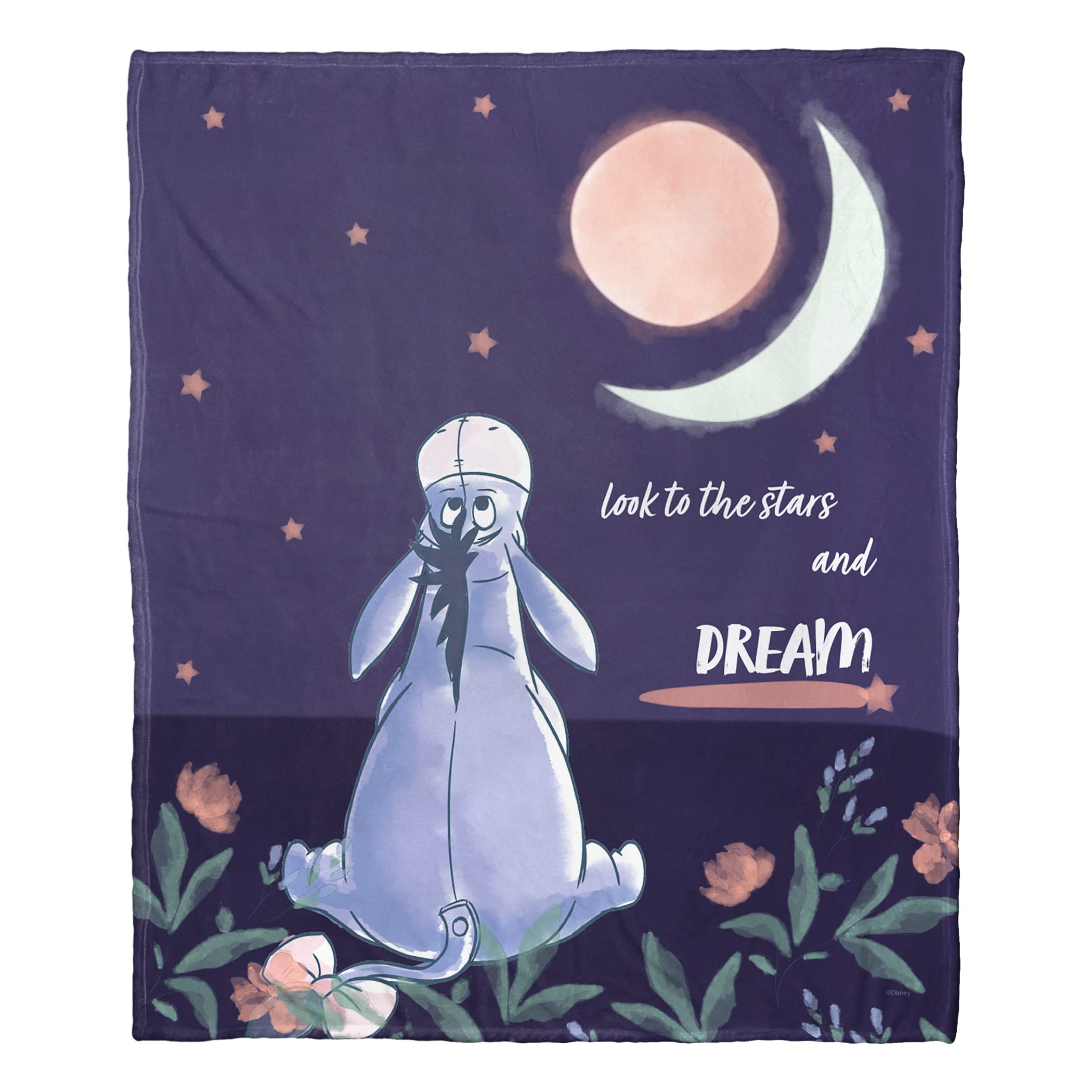 Northwest Disney's Winnie The Pooh Silk Touch Throw Blanket, 50" x 60", Star Gazer Eeyore