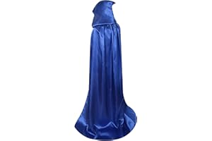 BIGXIAN Extra Long Hooded Satin Cloak, Halloween Christmas Fancy Cape