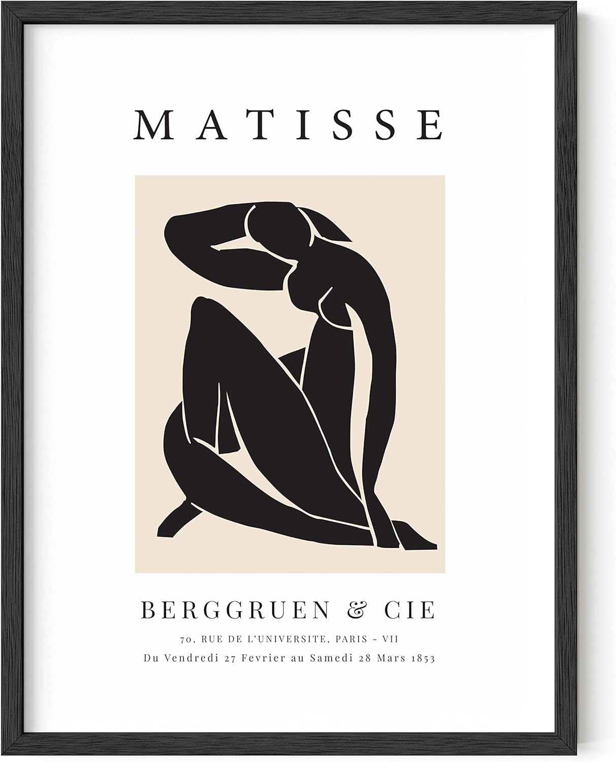 Posters & Prints - HAUS AND HUES Henri Matisse Prints and Posters - Matisse Art Prints and Art Exhibition Posters | Matisse Paper Cutouts Abstract Expressionism Art Scandinavian Matisse Wall Art (Framed Black, 12