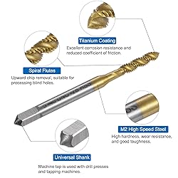 uxcell Spiral Flute Thread Taps, 5-40 UNC 2B Screw