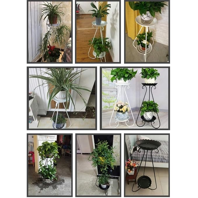 QYJpB Multicapa Hierro Forjado Flower Stand Flores en Rack ...