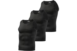 Casey Kevin 3 Pack Men's Gynecomastia Compression Shirt Slimming Shapewear Tummy for Men Sleeveless Workout Tank Top