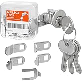 Mailbox Lock Replacement with 4 Keys - Multipurpose Mail Box Locks Compatible with Almost All Brands - Universal Lock Pick Set - File Cabinet Lock - Durable and Secure