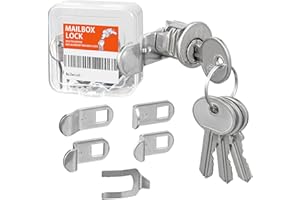 YANDINO Mailbox Lock Replacement with 4 Keys - Multipurpose Mail Box Locks Compatible with Almost All Brands - Universal Lock Pick Set - File Cabinet Lock - Easy to Install - Durable and Secure