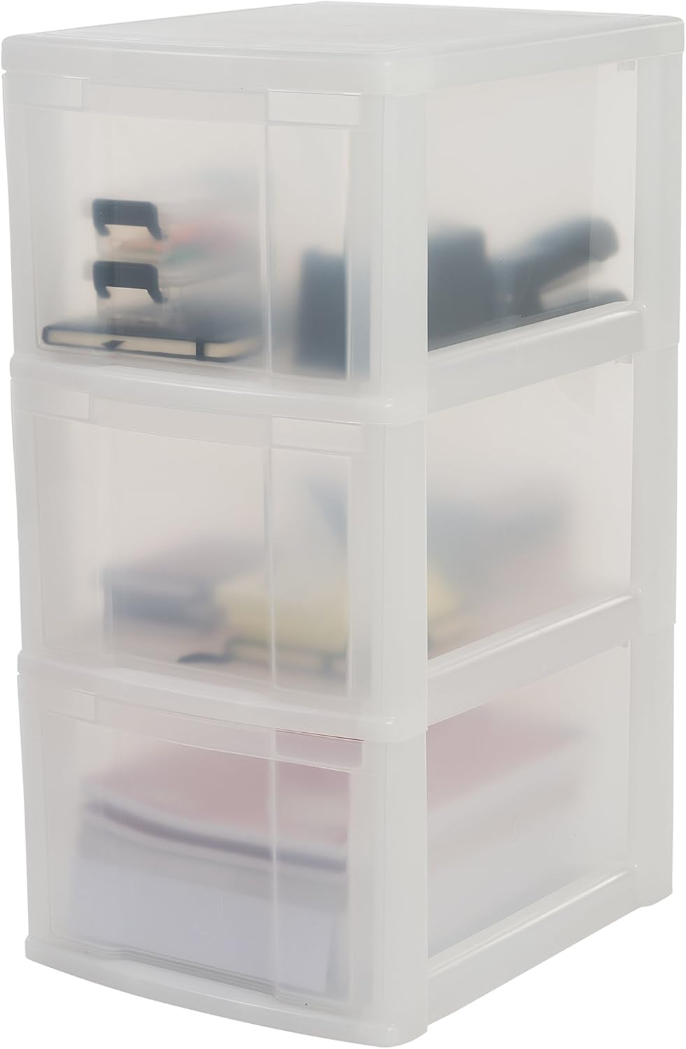 Iris Ohyama Europe Storage 3 White Wheels Tower Unit Three