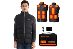 Heated Vest Mens With Battery Pack Included 16000mah 7.4V, Heated Jacket with 3 Heating Levels, 12 Heating Zones