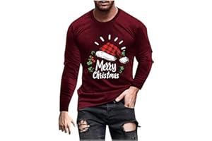 Ugly Christmas Sweatshirts for Men Xmas Printed Funny Graphic Long Sleeve T-Shirt Crewneck Sweatshirts