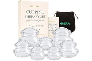 ELERA Silicone Cupping Therapy Set (3 Sizes, 7 Cups), Reusable Massage Cups for Deep Tissue, Cellulite, Face, Neck, Back, Joi