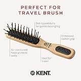 KENT AirHedz Micro Phine Taming Brush Natural Bristle Beech Wood Handle view 4