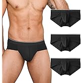 HOOFESAN Men's Briefs Underwear Silky Bikinis Thongs No Fly Pouch Moisture-Wicking Underpants for Men Multi pack