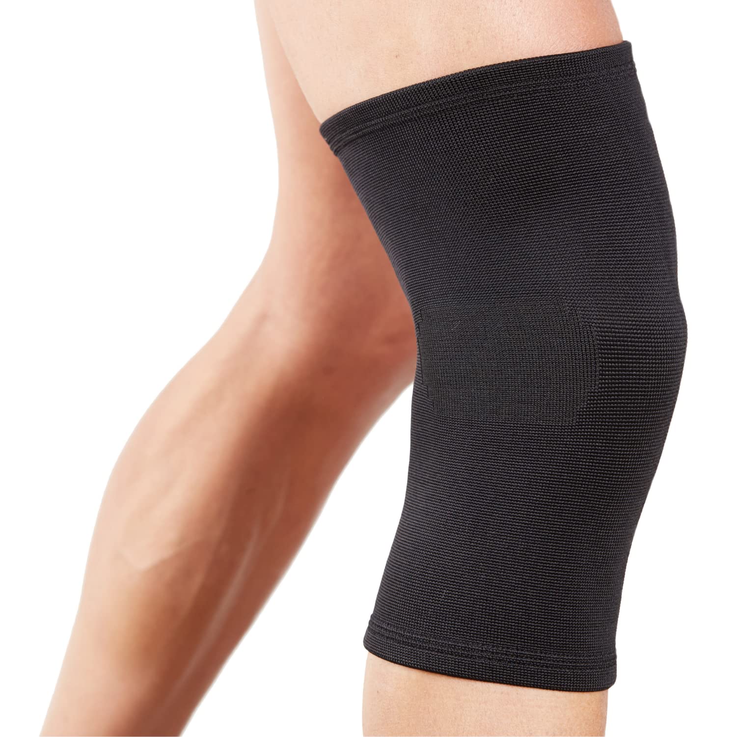 Actesso Elastic Knee Support - Lightweight Compression Sleeve, Breathable Knee Brace for Joint Pain, Arthritis, Injury Recovery, Sports, Running, Fitness, Left & Right, Men & Women (Black, Medium)