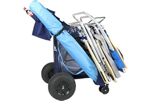 BEACHMALL Ultimate Wide Wheel Buggy Wonder Wheeler Beach Cart Wagon with Big Balloon Wheels for Sand