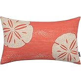 TRENDIN Coastal Pillow Cover 12X20 for Couch Coastal Beach Decor Lumbar Linen Cushion Case Sofa Farmhouse Home Decorations Pink PL1100TR