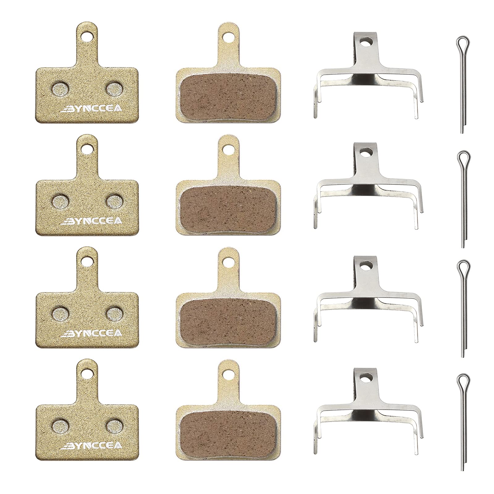 Bynccea Brake Pads 4 Pairs Bicycle Disc Brake Pads for Shimano B01S Tektro/TRP