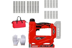 18 Gauge Nail Gun for Milwaukee M18 Battery,2 in 1 Cordless Brad Nailer/Crown Stapler with Depth Adjustment,1000 Nails&1000 S