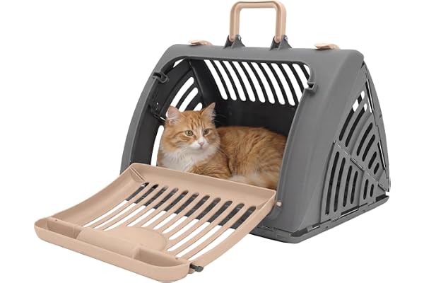 SportPet Designs SP-0212-CS01 Front Door Plastic Collapsible Cat Carrier, Large