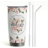 HOMISBES Christian Gifts For Women - Birthday Gift For Mom Friends Women Her Wife Coworkers Cups - Inspirational Religious Jesus Stainless Steel Tumblers 20oz