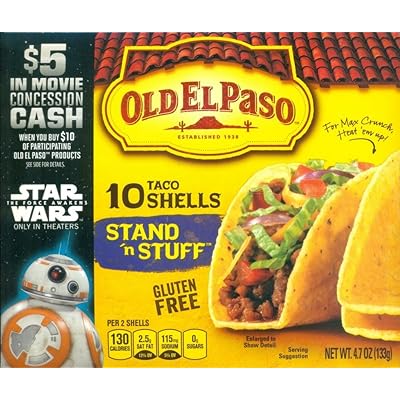 Old El Paso Stand 'n Stuff Taco Shells Gluten Free, 4.7-Ounce Boxes (pack of 3)