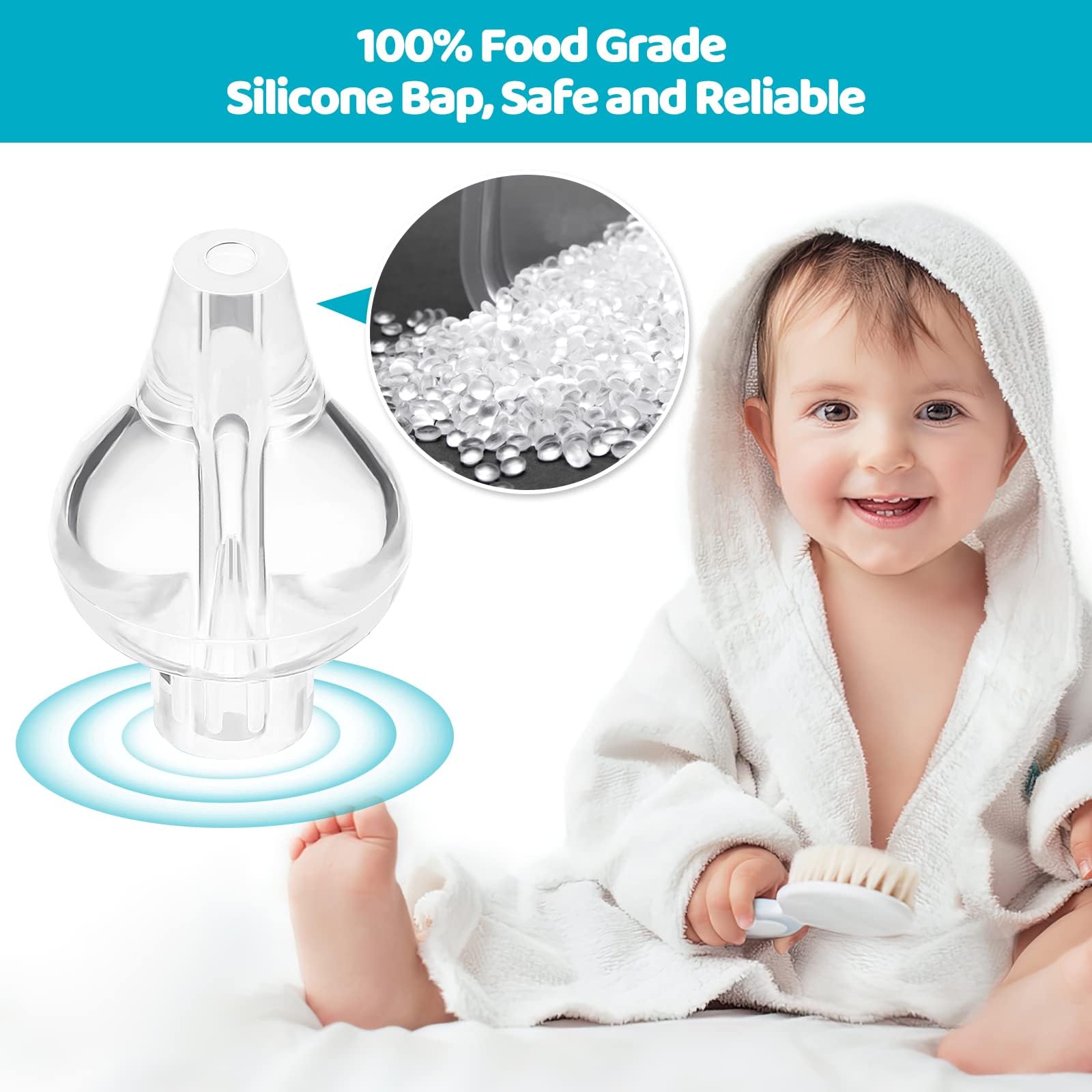 Baby Nasal Aspirator, Nasal Syringe for Baby Syringe Nasal Irrigator with Cleanable Professional Reusable Silicone Nasal Suction Tip Nose Cleaner for Irrigation Nasal Spray Nasal Hygiene for Baby