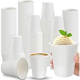 Jingmore 100 Pack Compostable Paper Cups Bulk 8 oz Biodegradable Disposable Coffee Cups Bagasse and Bamboo Fibre, for Hot or Cold Drinking Home Office Picnic Travel Events Party Supplies