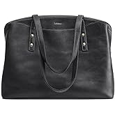 S-ZONE Leather Tote Bag for Women Large Capacity Work Shoulder Handbags Purses