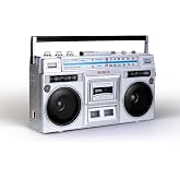 aiwa Portable Retro Boombox BackTrack Jr, Vintage Bluetooth Speaker with Cassette Player, Bluetooth, FM/AM Radio, USB &amp; AUX for Home, Outdoor, and Travel Listening (Silver)