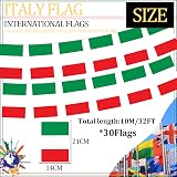 YAAVAAW Italy Flag Bunting 10m 30 Flags Indoor Outdoor Festivals view 2