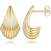 KOTALS Gold Earrings 14K Gold Hoop Earrings for Women Studs Shell-Inspired Style That Stands Out Shell Stud Earring for Women