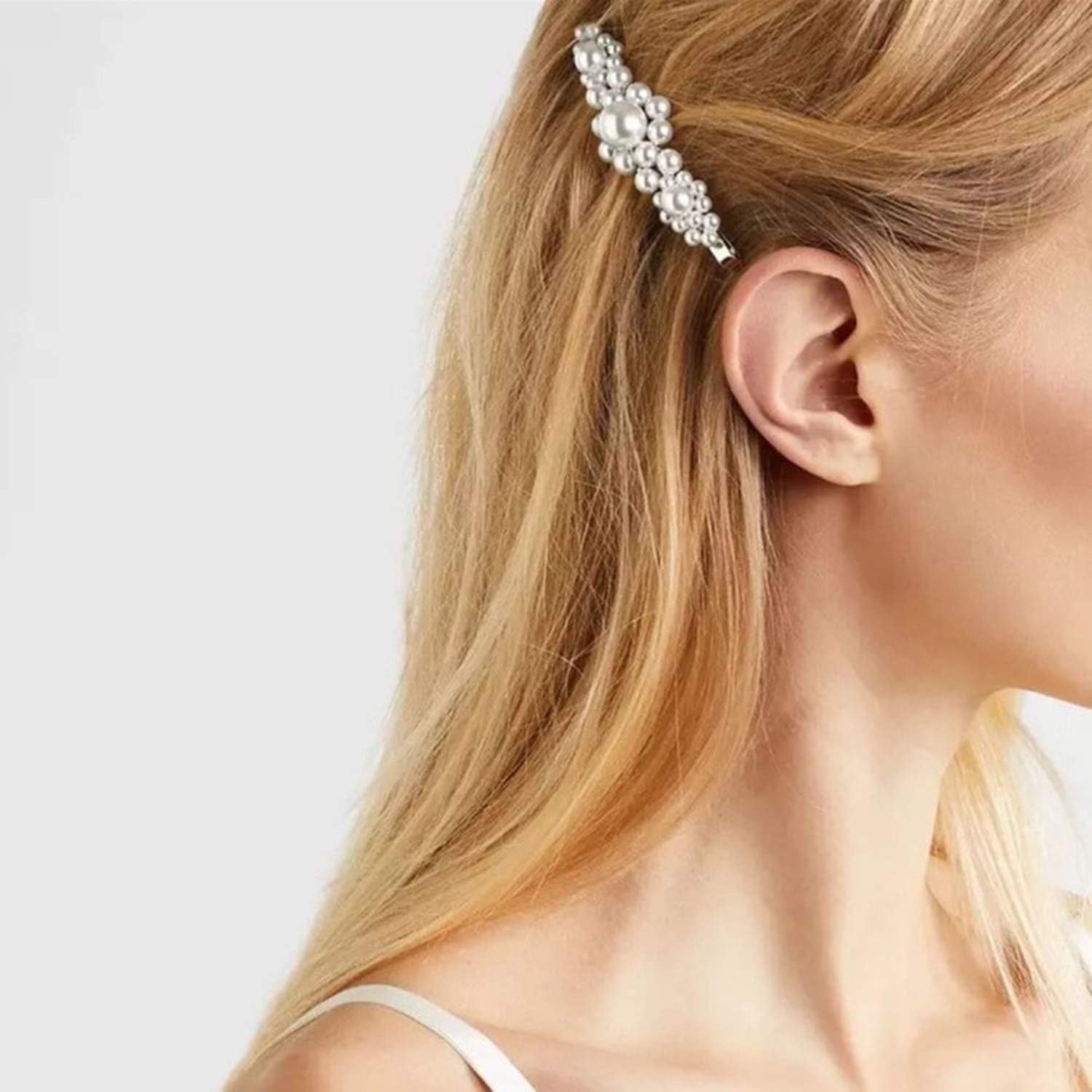 Fashion Women Korean Pearl Hair Clip Barrette Stick Elegant Lady