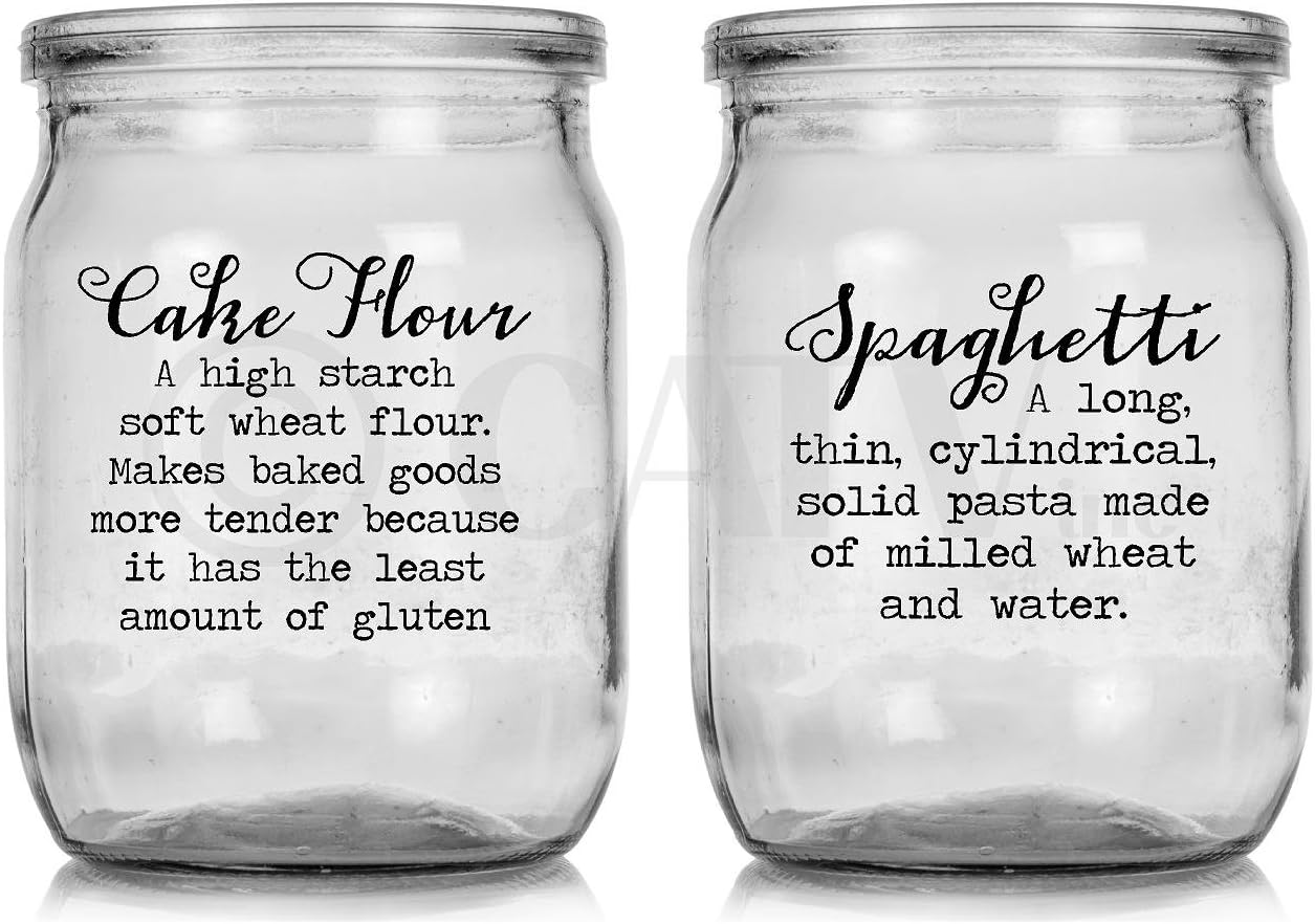 Amazon Com Pantry Definition Set Cursive Font Kitchen Canister