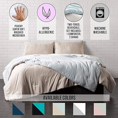 Buy Ella Jayne Home Collection Reversible Brushed Microfiber Down Alternative Comforter Set Black Teal King 3 Piece Online In Indonesia B07nd7bfkk