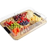 Totally Bamboo Flip, Serve & Store Charcuterie Board with Lid – Reversible Cutting Board & Serving Tray with Compartments, Juice Groove Side, Locking Travel Cover, 15.5 x 11.5 Inches
