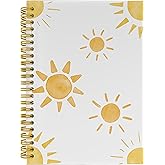 BESERH Boho Yellow Sun Sunshine Notebook Journal, Sunshine Gifts for Women, Cute Notebooks for Office, Notebooks for Work Note Taking, Spiral Notebook 5.5x8.3 with 164 Pages