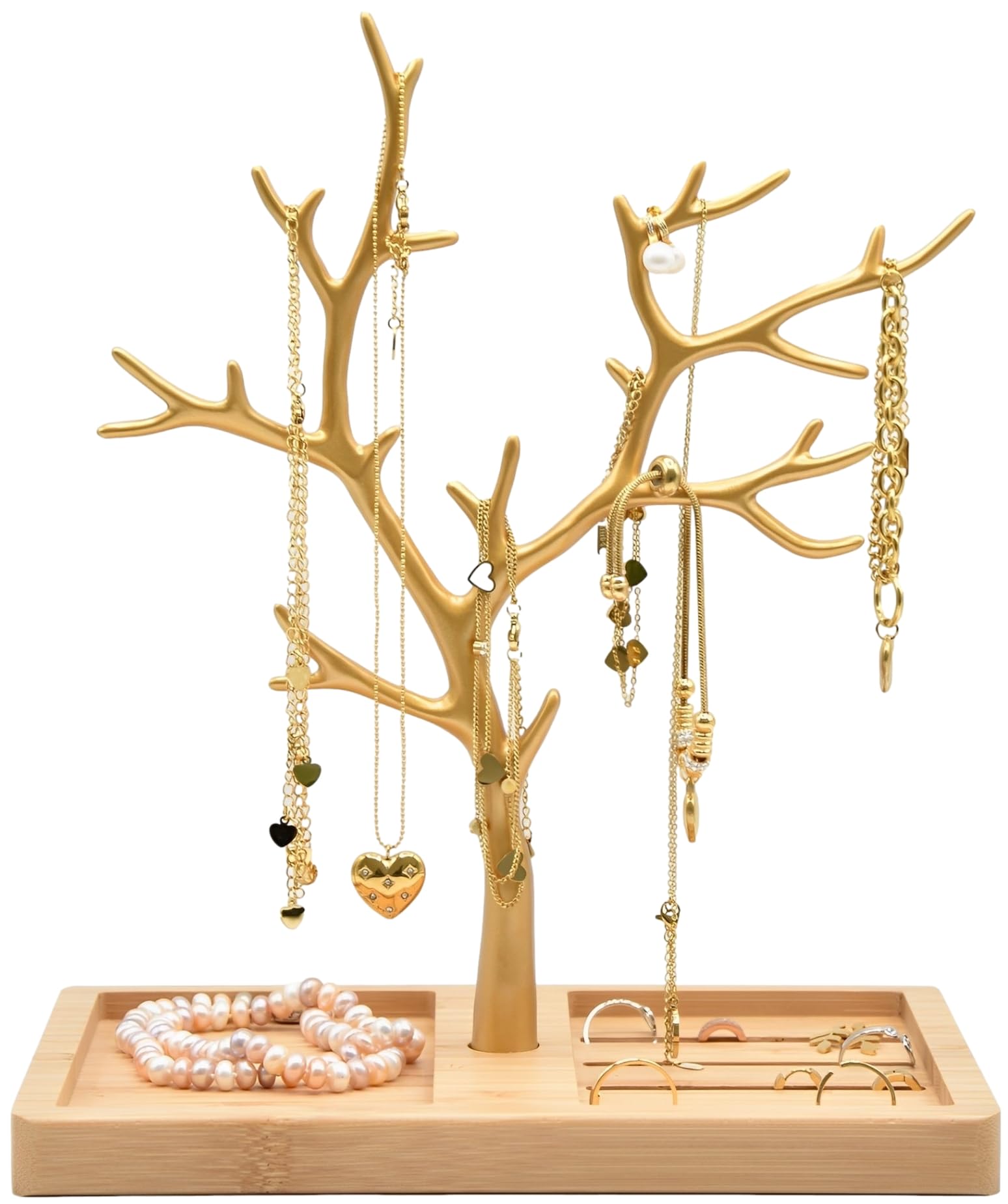 Galeara design Jewellery Tree Stand White Gold Black Rose Gold Aluminium Metal FURO (Furo Bamboo Gold)